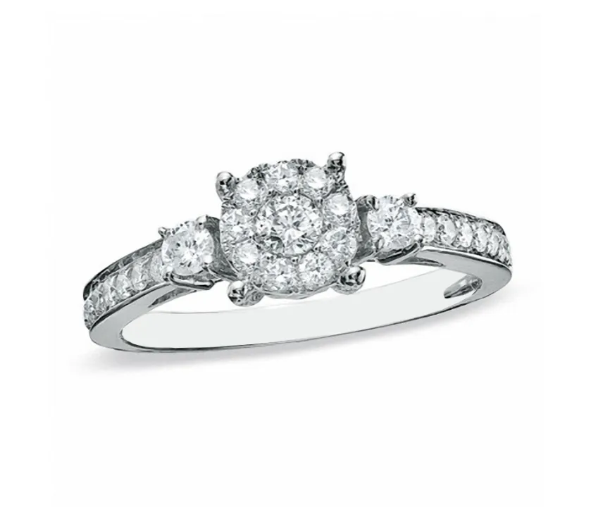 UD Halo 5/8 CT. T.W. Diamond Engagement Ring in 14K White Gold
