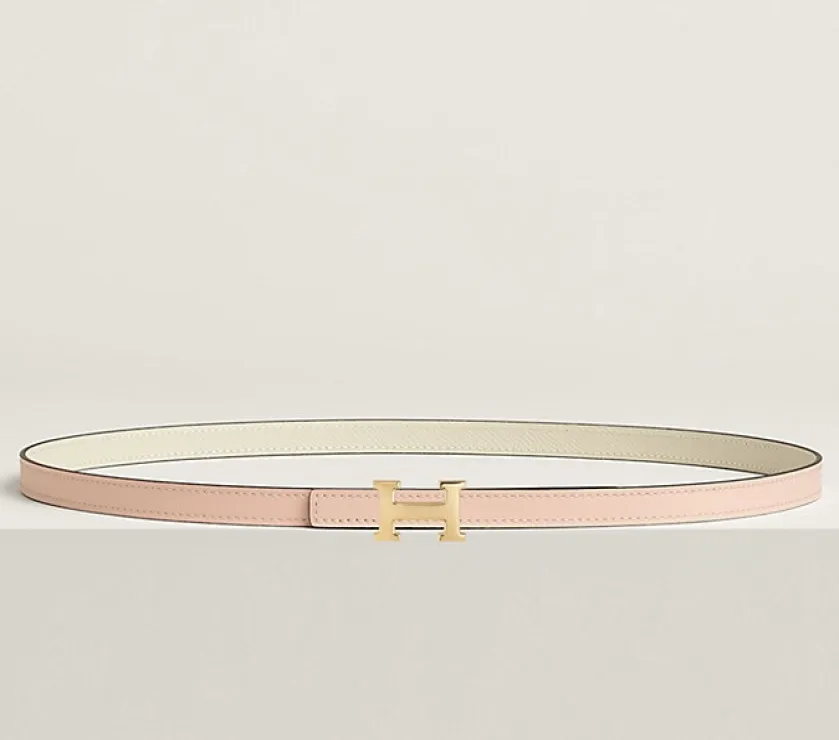 Hermes Mini 5382 Belt Buckle Reversible Leather Strap 13MM