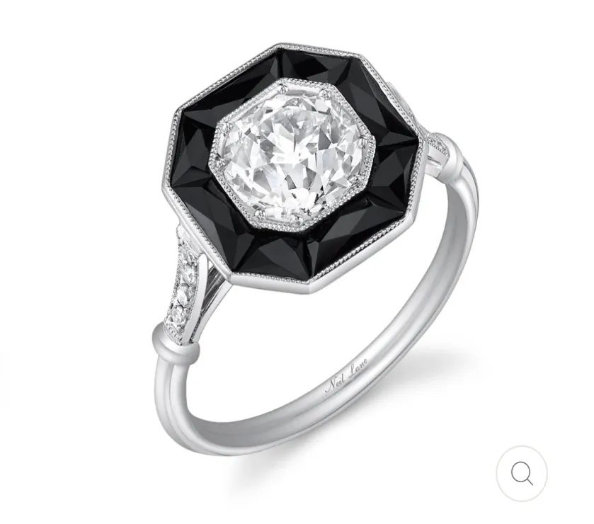 Neil Lane Couture Art Deco Old European-Cut Diamond Onyx Platinum