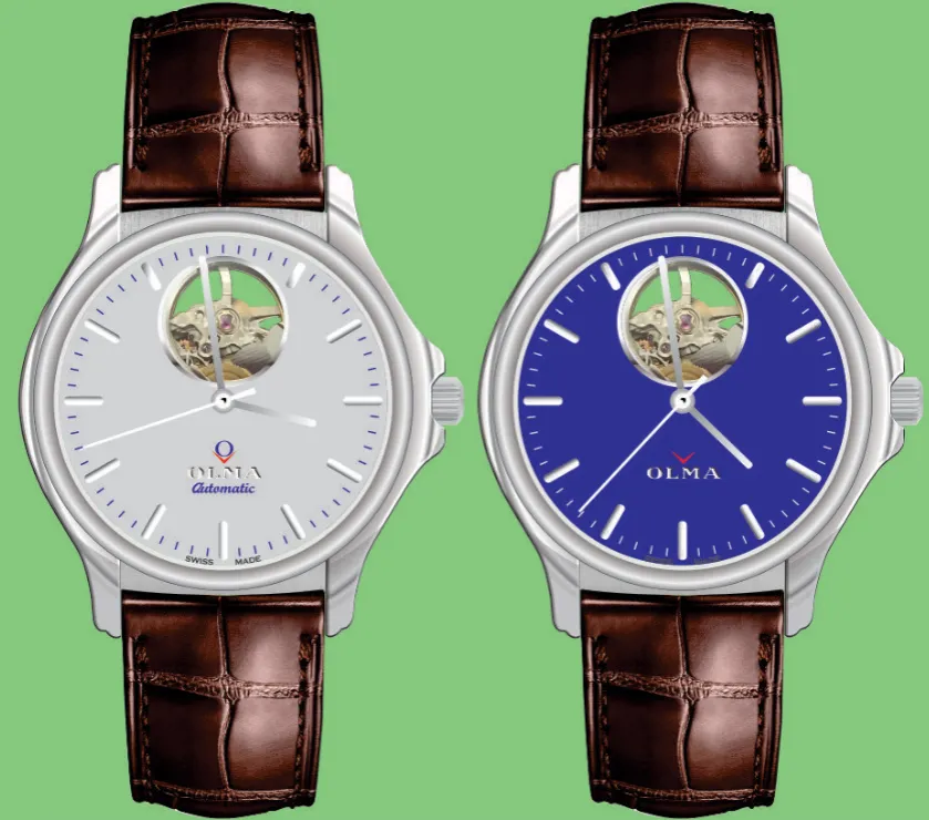 Olma Open Heart Automatic Men' Watch 35MM