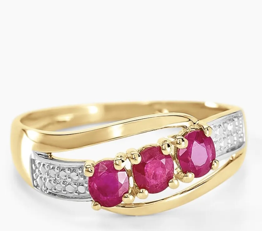 Bague Aurora Or Jaune Rubis 9ct