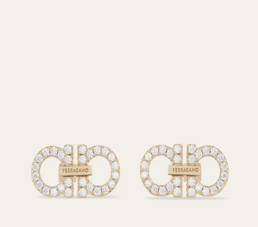 Ferragamo Double Gancini crystal embellished earrings