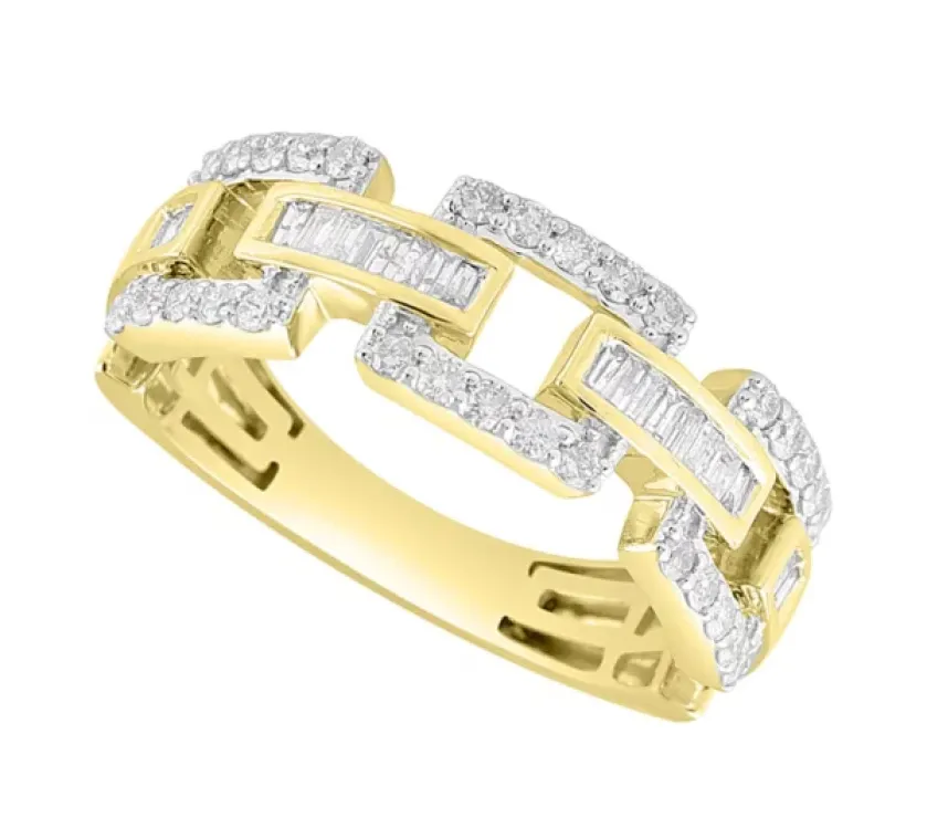 14K 0.80ct Baguette Diamond Men’s Rings