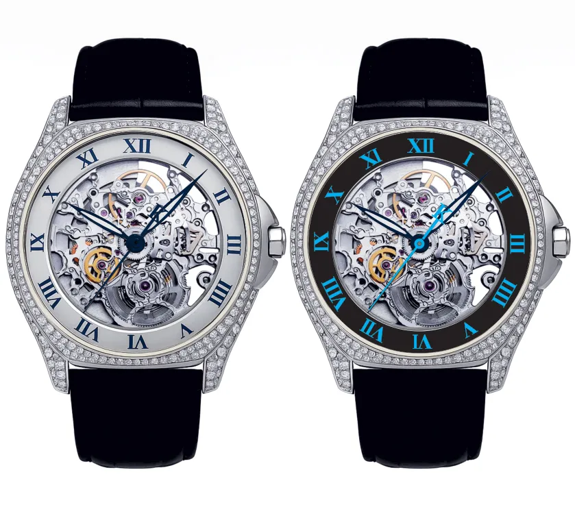 EDOX JUBILEE LES BÉMONTS KING SKELETON DIAMOND AUTOMATIC WRISTWATCH