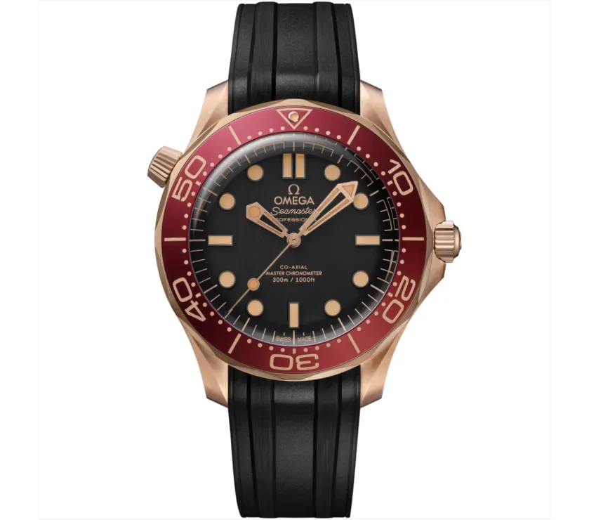 Omega Seamaster Diver 300M Bronze Gold 210.92.42.20.01 Rubber Strap