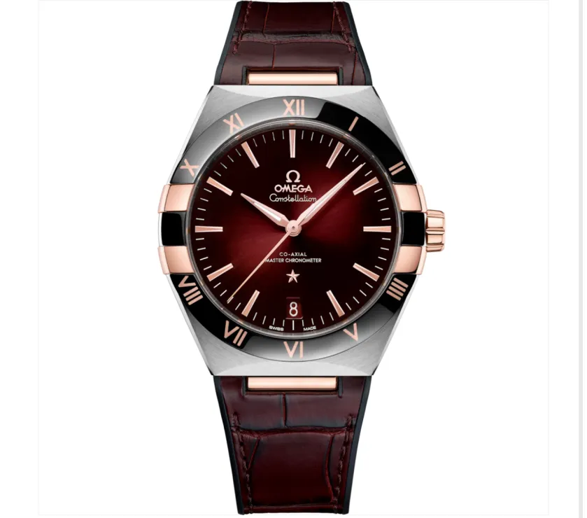 Omega Constelletion Steel Sedna Gold 131.23.41.21.11.001 Leather Strap