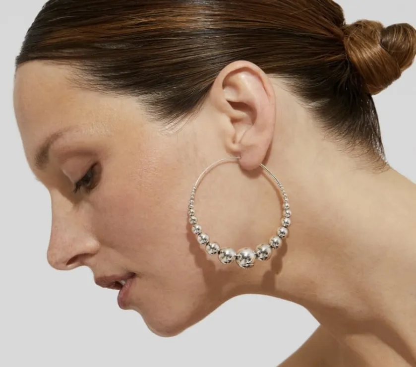 Gas Bijoux Multiperla Hoop Silver Plated Earrings Fashion