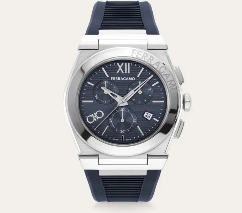 Ferragamo Vega Chrono Blue Tone Quartz Men' Watch 42MM